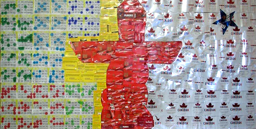 Tungilik challenges views on Inuit art - the work above, selected for the Venice Biennale, is a poignantly comic take on the territory’s addictions - gambling, smoking and drinking