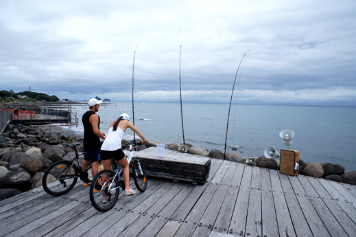 The installation on the foreshore attracted much comment from passersby.