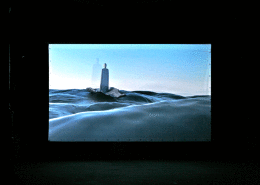 Convergence was projected onto a screen mounted on the band rotunda in Pukekura Park